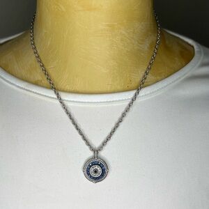 Judith Ripka Evil Eye Necklace – Sterling Silver Medallion